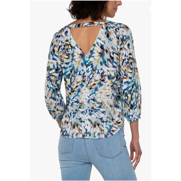 Liverpool LA women's blouse abstract print NWT Size petite XS office church - Picture 2 of 10
